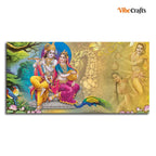 VIBECRAFTS Canvas Paintings for Living Room Drawing Room Radha Krishna Canvas Wall Painting Fitted With Wooden Frame For Home | Office | Living Room | Gifts (PTVCH_2554)
