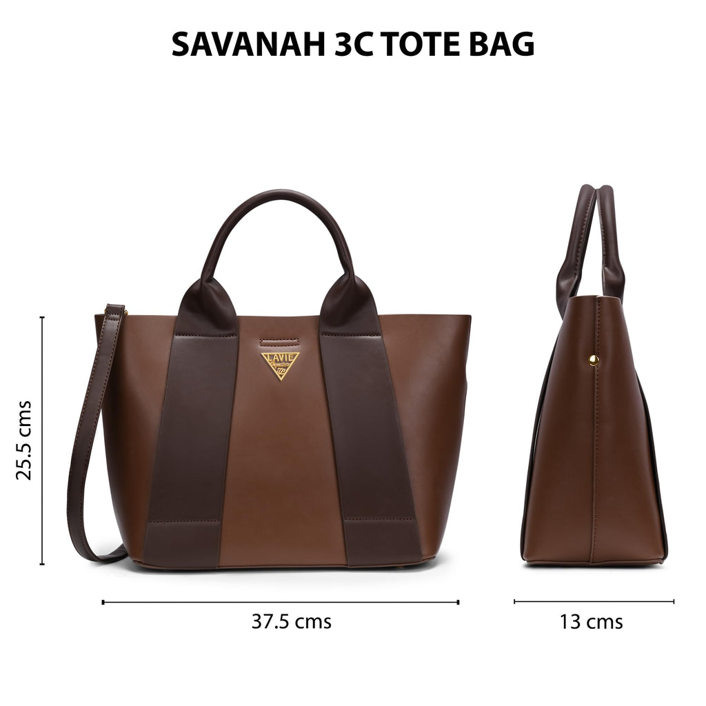 Lavie Signature Women's Savannah 3C Tote Handbag for Women | Tote Bag for Work | Ladies purse | Stylish Shoulder Bag | Gift for Women