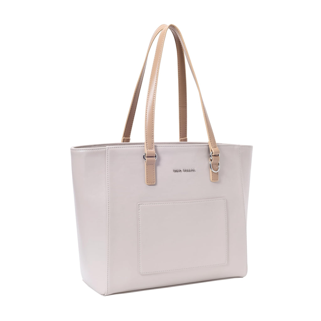 Lino Perros Women's Color-Blocked Commuter Tote Bag, Beige
