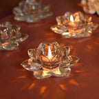 Livaas Lotus Tealight Candle Holder/Feastive Decoration Items for Home Decor/Candle Stand/tealight Holder Set of 6