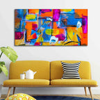 VIBECRAFTS Canvas Paintings for Living Room Drawing Room Colorful Abstract Art Canvas Wall Painting for Home|Office|Gift(PTVCH_2375N)