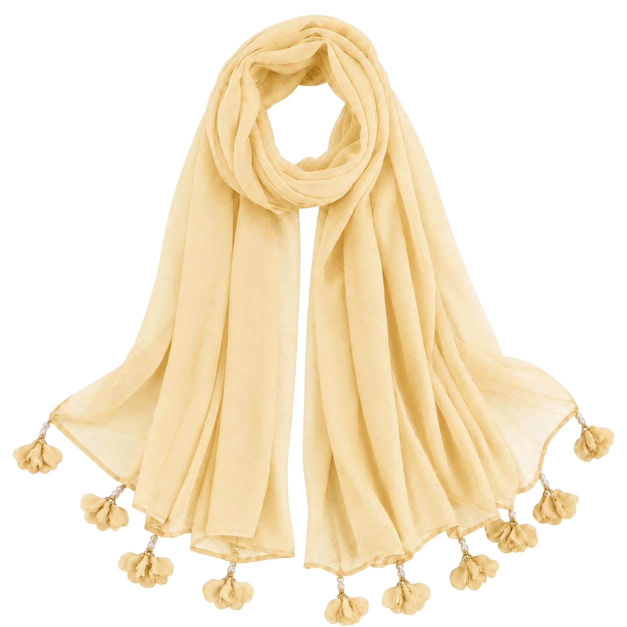 Women’s Chiffon Scarf Soft Lightweight Premium Stoles for Girls & Women | Stylish Modest Wear Dupatta for Daily & Party Use (Soft Mustard)