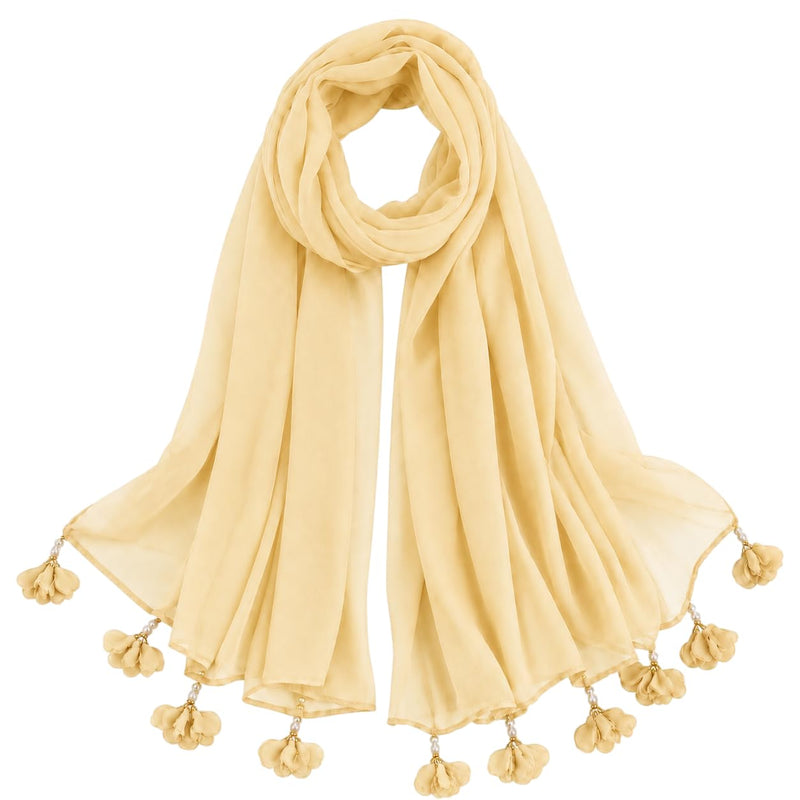 Women’s Chiffon Scarf Soft Lightweight Premium Stoles for Girls & Women | Stylish Modest Wear Dupatta for Daily & Party Use (Soft Mustard)