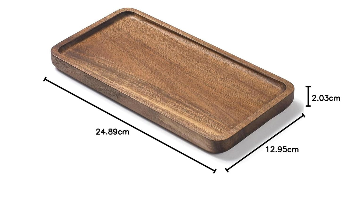 SHAHAZ CRAFTS Bathroom Rectangular Vanity Tray, for Counter, Toilet Tank, Wood Bathroom Tray for Organizing and Home Decor (9.8 x 5.1 x 0.8 inch)