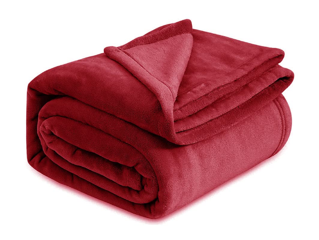 VAS COLLECTIONS Polyester Premium Plush Summer Single Bed Dohar/Ac Blanket | 250 GSM Reversible Lightweight Cozy Soft for Bed, Sofa, Couch, Travel & Camping| 225X150 Cm - Maroon, Solid Kafalo