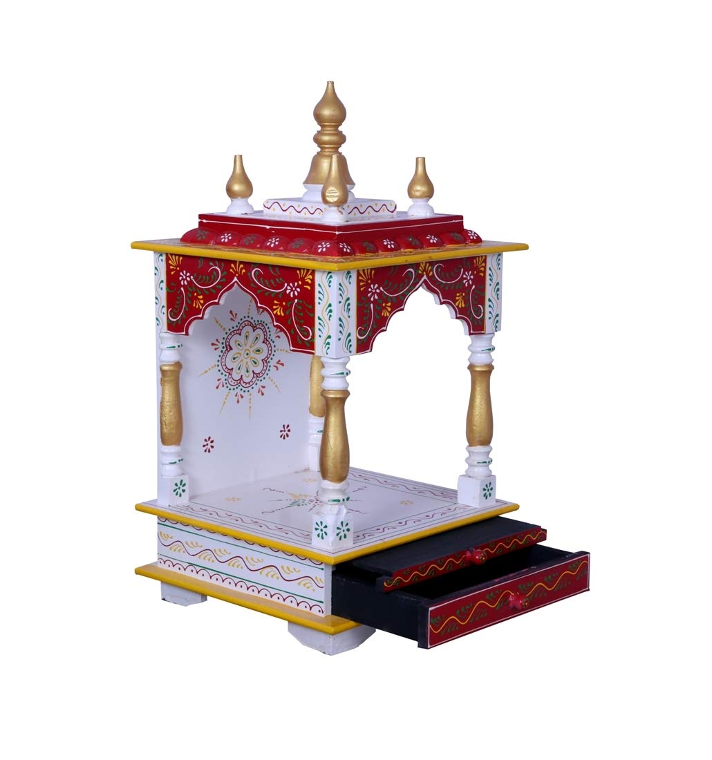 Kamdhenu Art and Craft Wooden Temple/Home Temple/Pooja Mandir/Pooja Mandap/Temple for Home, 12 X 24 inch