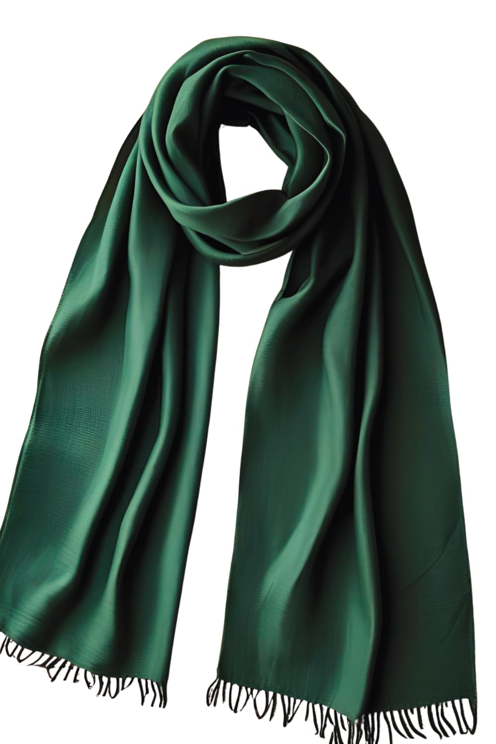 FM Trends Stylish Plain Scarf for Women & Girls | Solid Color Stole, Dupatta, Shawl | Elegant Ladies Accessory (Dark Green, 1.8 meters)