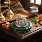 KridayKraft Lord Venkateswara Swami Tirupati Balaji Vishnu Charan Paduka with Shank chakar Tilak Namah for Pooja Room/Car Dashboard | Feet with Shanku & Chakra Namami Showpiece Figurines.