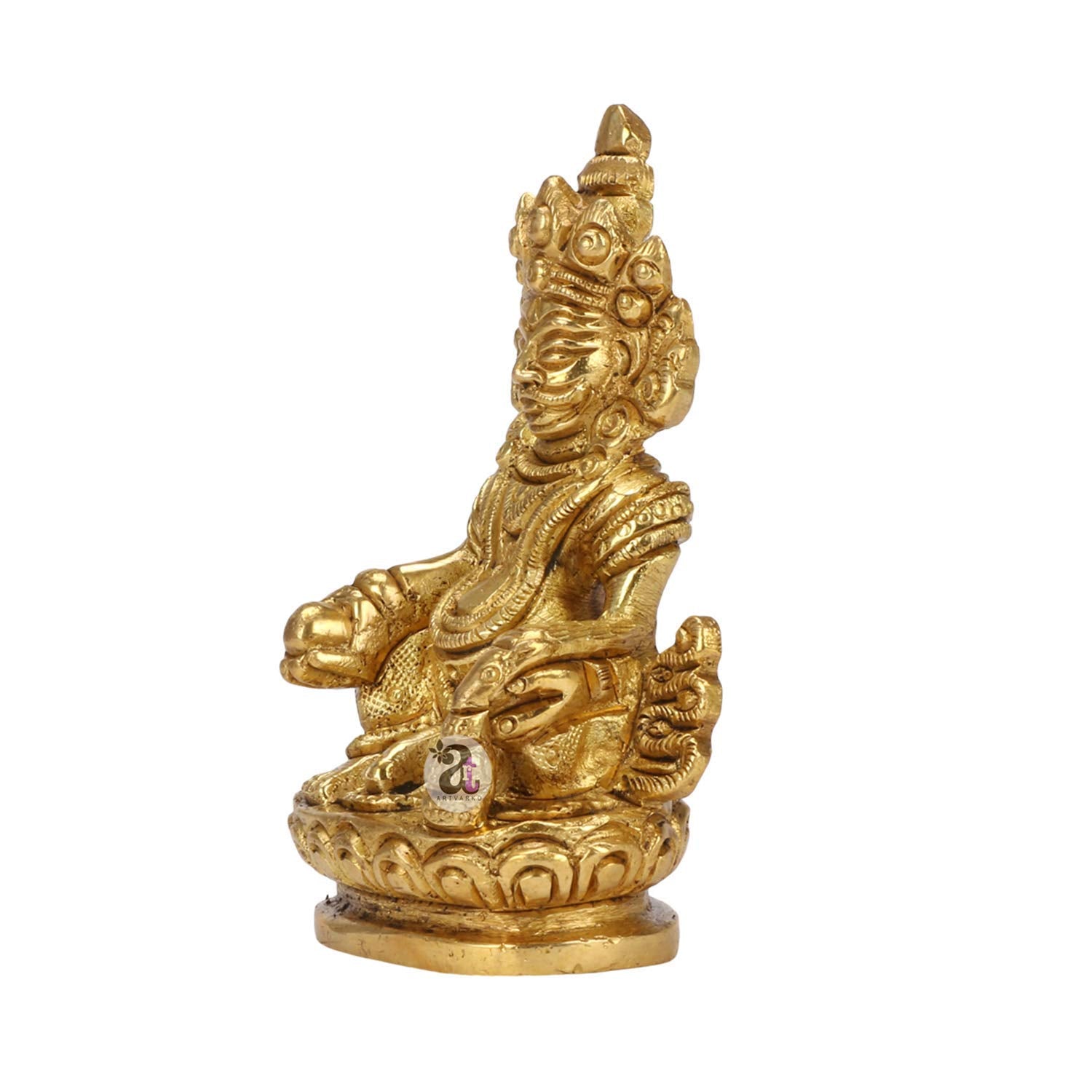 ARTVARKO Brass Lord of Treasure Wealth Maharaj Kuber Laxmi Murti Statue for Maha Dosh Nivaran Prosperity Home Décor 3 Inch