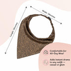Hair Drama Co. Le Noir Floral Print Elastic Bandana Head Scarf for Women | Silk Satin Head Wrap Bandana Scarves | Boho Style Statement Headband Scarves | All Day Wear Scarves | Hair Scarf Accessories