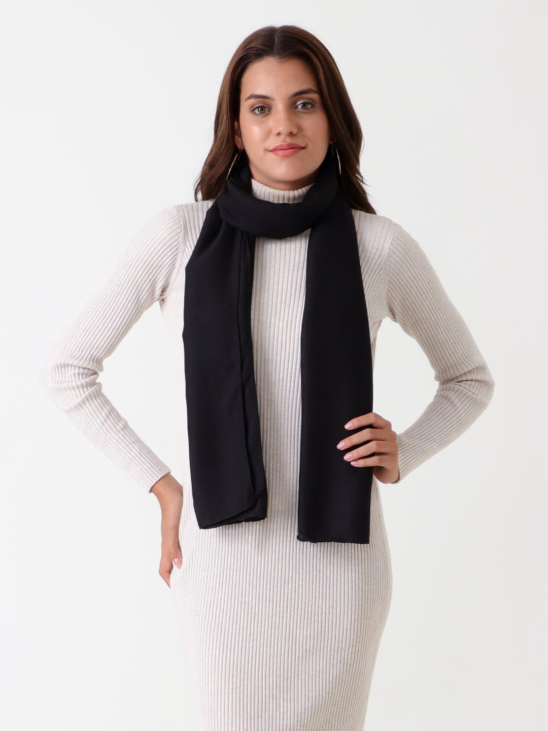 Beau Design Scarf, Lightweight Shawl Wrap for Women, Multiple Colours Available (Black)