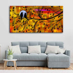 VIBECRAFTS Canvas Paintings for Living Room Drawing Room Bird Couple On Tree Canvas Wall Painting Fitted With Wooden Frame For Home | Office | Living Room | Gift (PTVCH_2474)