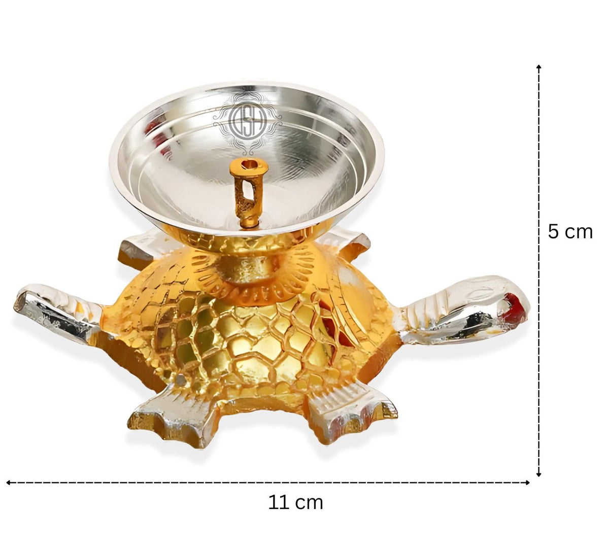 DSH Tortoise Diya for Puja with Velvet Box Tortoise Oil Lamp Diya Deepam Deepak for Pooja Return Gifting.( LM-DYA-TRTOISE-DT ) (10)