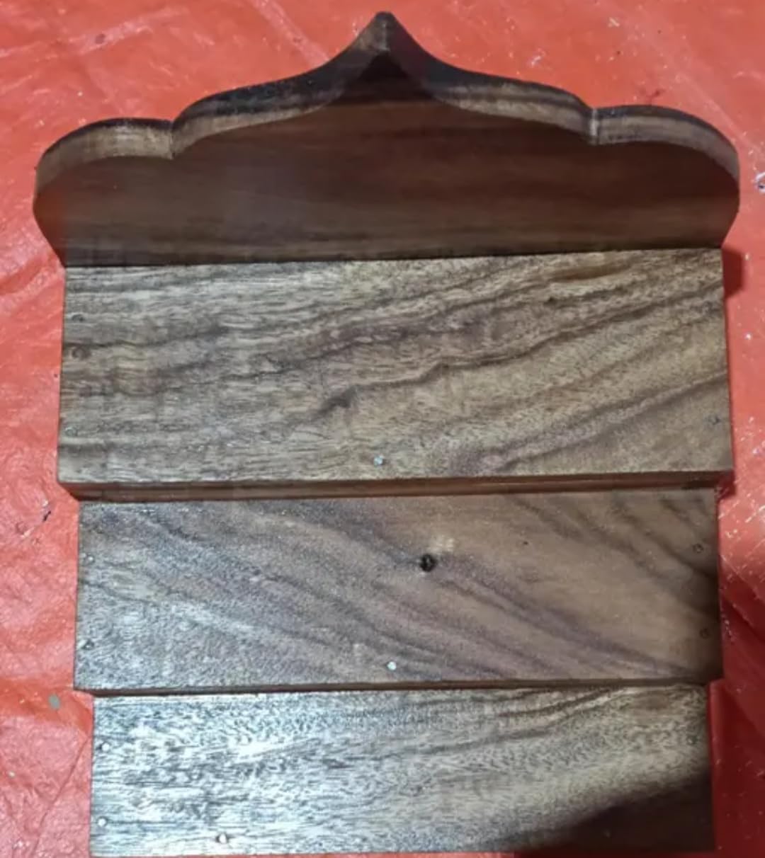 Tukai Wooden Folding Sinhasan for Pooja, Traditional Temple Decor, 40.6x25.4x25.4 cm, Brown