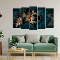 VIBECRAFTS Beautiful Lilies Flowers Canvas Wall Painting Set of Five Pieces For Home|Office|Living Room|Gift (PTVC5Pcs2_6594)