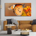 VIBECRAFTS Canvas Paintings for Living Room Drawing Room Beautiful Butterfly On Flower Premium Canvas Wall Painting Fitted With Wooden Frame for Home | Office | Gift (PTVCH_2326)