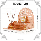 Fliptic Acrylic Wooden Temple with Om Symbol DIY|Wall-Mounted Pooja Mandir,Shining Finish for Home,Office,Shop|Wall Mounted Medium Size Wooden Temple|Colourful|Do It Yourself (Rosegold),25 cm,25.5 cm