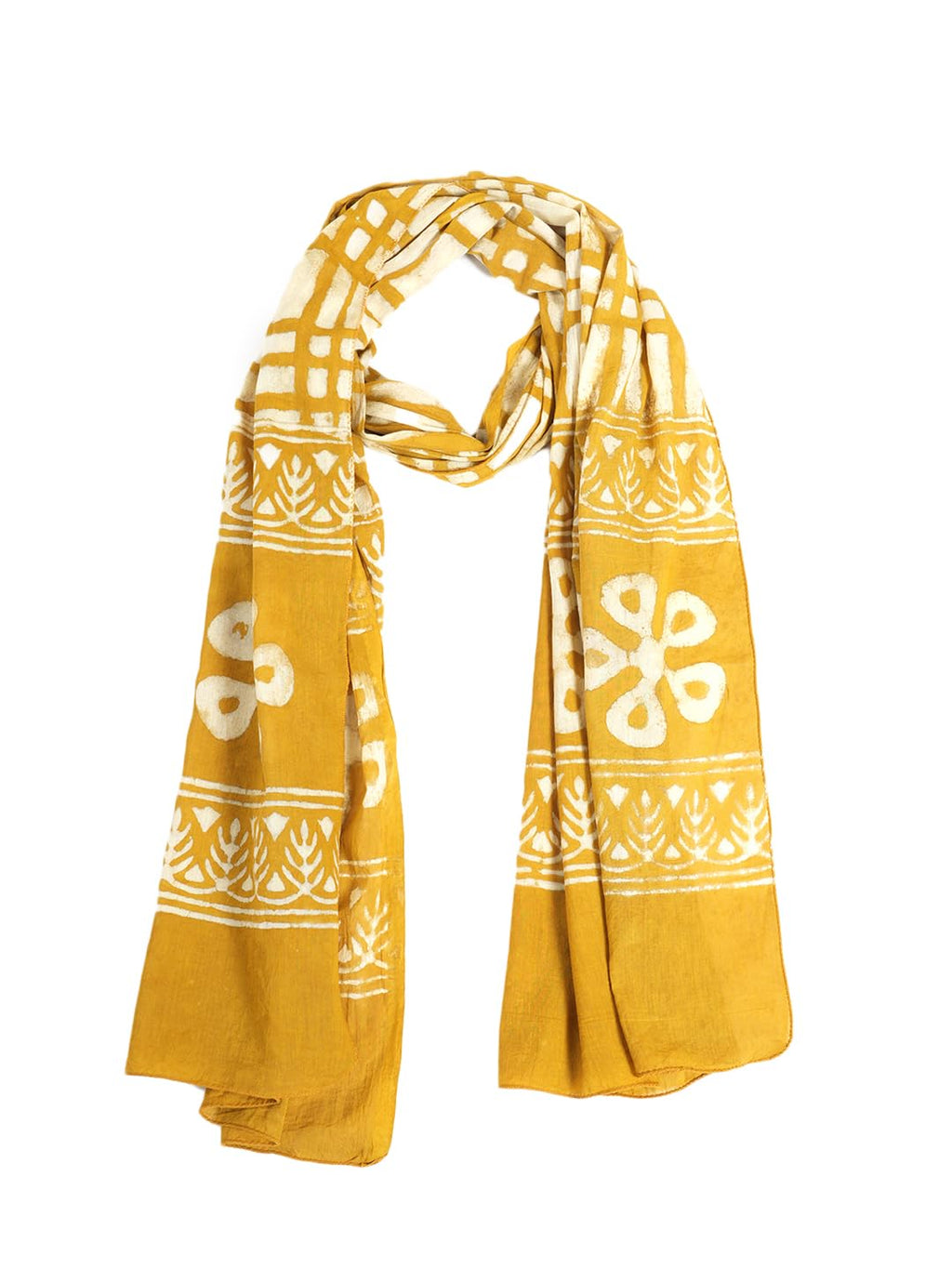 Gutthi Women's Cotton Stoles | Scarf Lightweight & Comfortable for All Seasons, Size (100X180 CM) (Yellow)