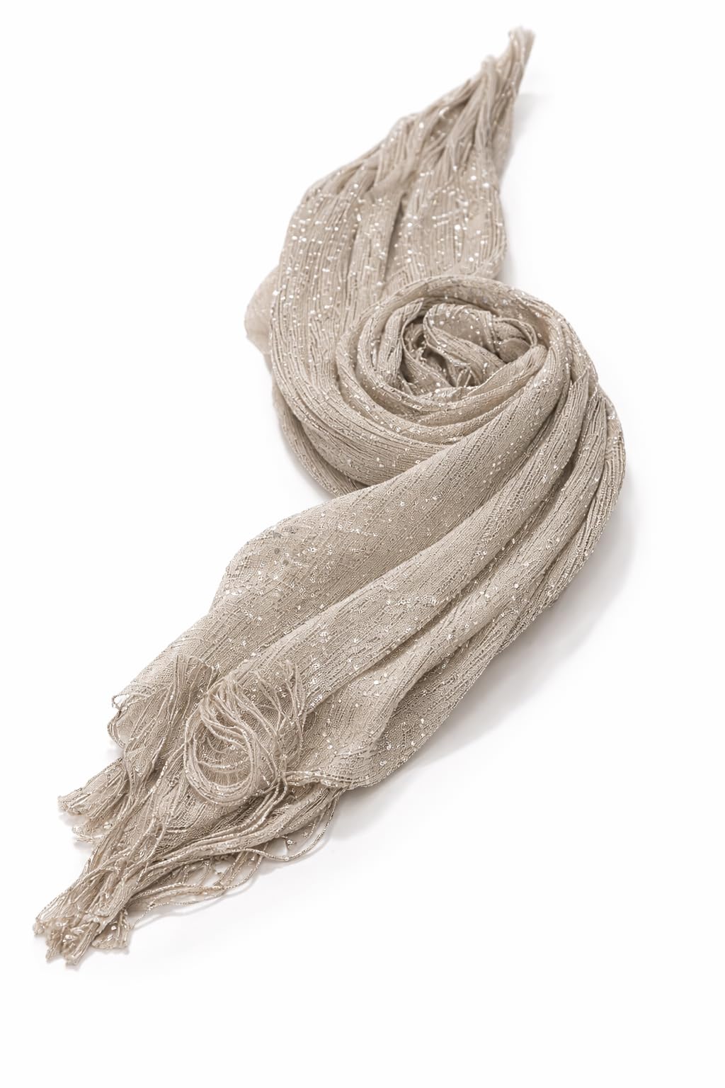 Zen Women's Fashionable Shiny Netted Scarf (Light Silver)