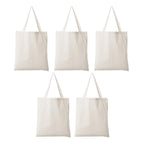 IVILLAGE Unisex Durable And Reusable Tote Bags 100% Cotton Shopping Bag - Multipurpose Designer Bag Compact, Lightweight & Eco-Friendly Sturdy Bag - 7 Kg Capacity (Pack Of 5)