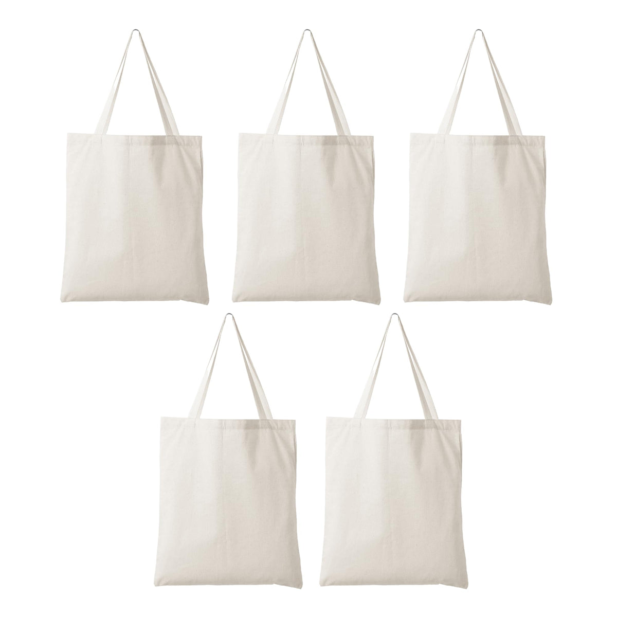 IVILLAGE Unisex Durable And Reusable Tote Bags 100% Cotton Shopping Bag - Multipurpose Designer Bag Compact, Lightweight & Eco-Friendly Sturdy Bag - 7 Kg Capacity (Pack Of 5)