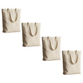 Soul Artisan Cotton Canvas Tote Bag with Bottom Gusset and Strong Handle (Size: 15X18 Inch, 13 Inch Handle) - Pack of 4 - Foldable Reusable Shopping Hand Bag for Office, College, Travel & Daily Use