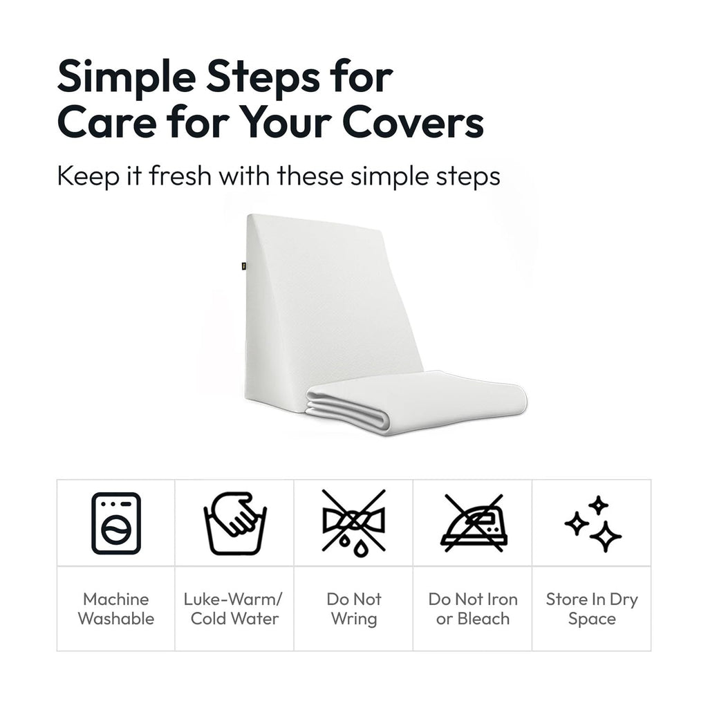 Frido Wedge Plus Cushion Cover | Ultrasoft, Breathable & Cool Pillow Cover | Aesthetic Pillow Cover for Home | Durable & Machine-Washable | White