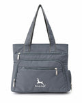Bag-Age HB50 Tote Bag for Girls & Women | Water-Resistant Office Work Handbag with MultIple Compartments | Work, Travel & Daily Use (Grey)