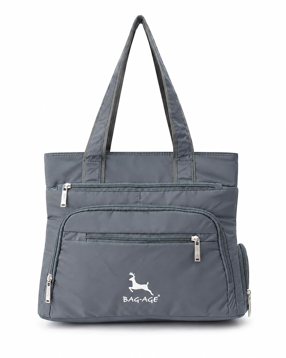 Bag-Age HB50 Tote Bag for Girls & Women | Water-Resistant Office Work Handbag with MultIple Compartments | Work, Travel & Daily Use (Grey)