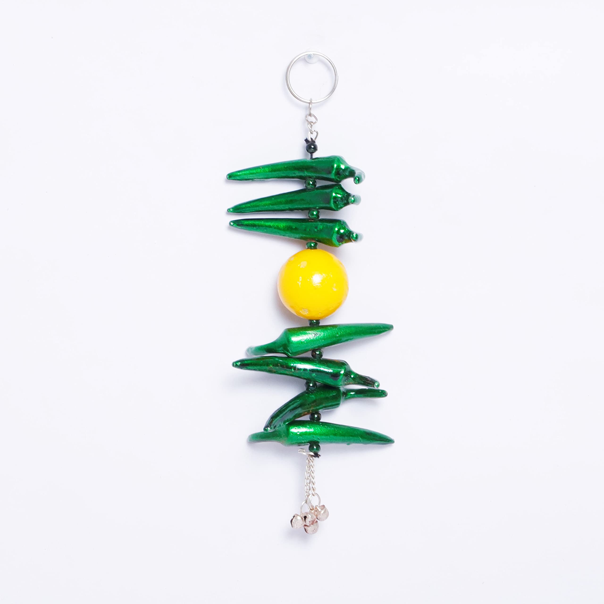 KridayKraft Metal Nazar Battu Nimbu Mirchi for Evil Eye Protection and Nazar Suraksha (Bad Eye), Suraksha Kawach Mask for Home,Office Wall & Door Hanging Decor Accessories,Feng Shui Vastu Showpiece.