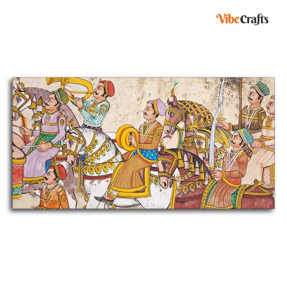 VIBECRAFTS Homcraft Madhubani/Rajasthani Art Premium Canvas Wall Painting With Frame for Living Room Drawing Room Home|Office|Gift (PTVCH_2210)