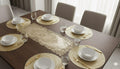Placemat Set with Table Runner Combo for Dining Table Home Kitchen Everyday Use Table Mat Set for Dining Decoration (Golden Orbit Table mat +Royal Victoria Table Runner, Pack of 7 (6+1)) Kafalo
