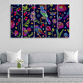 VIBECRAFTS Beautiful Birds, Flowers & Butterfly 5 Pieces Canvas Wall Painting For Home | Office | Living Room | Gift (PTVC5Pcs4_8546)