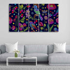 VIBECRAFTS Beautiful Birds, Flowers & Butterfly 5 Pieces Canvas Wall Painting For Home | Office | Living Room | Gift (PTVC5Pcs4_8546)