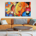 VIBECRAFTS Abstract Wall Painting of Spiritual Buddha Set of Five For Home|Office|Living Room|Gift (PTVC5Pcs4_8697)