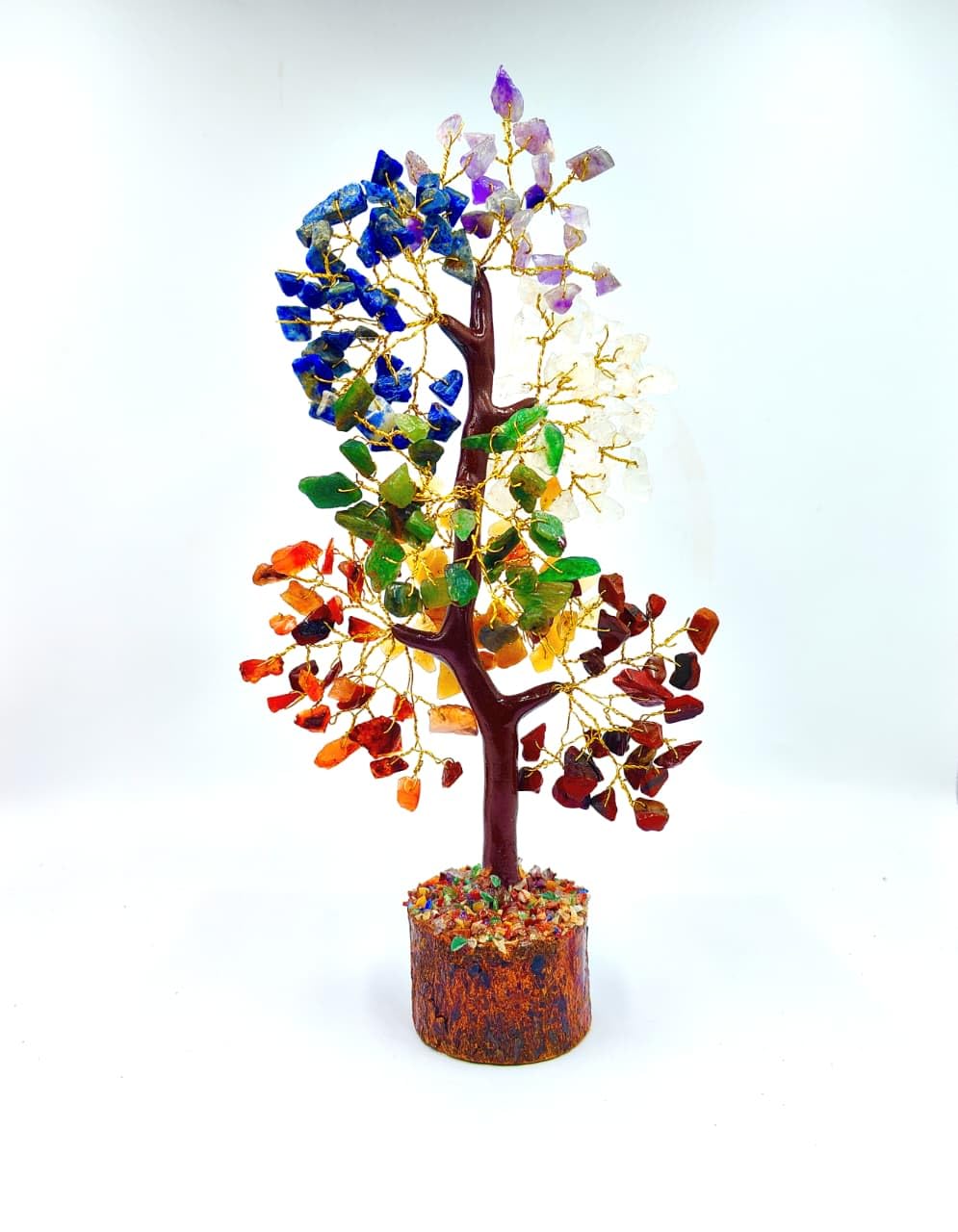 DECOROID Chakra Crystal Tree, Positive Energy, Showpiece for Living Room, Natural Healing Gemstones/Lucky Tree for Good Luck, MulticolorDecor Showpiece Good Luck, (200 Beads)