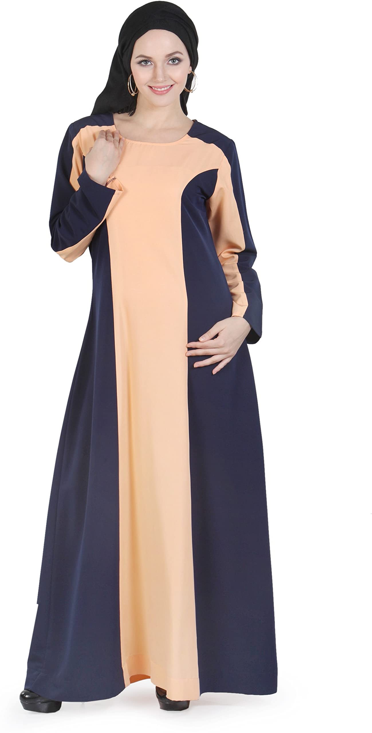 Momin Libas Blue Colored Crepe Abaya & Burkha-X-Large