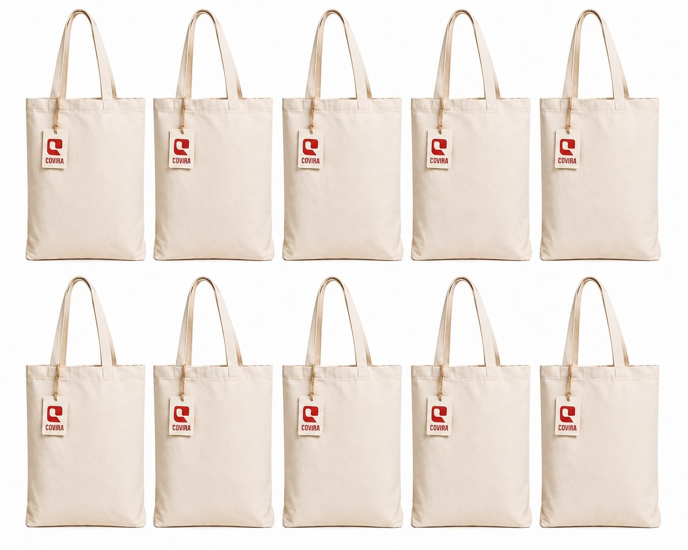 COVIRA 14x16 Inch Plain Canvas Tote Bag | 100Pcs |100% Organic Reusable 350 GSM Cotton Handbag for Shopping, Daily Use, Grocery, Craft Diy Painting and Storage