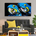 VIBECRAFTS Canvas Paintings for Living Room Drawing Room Blue Parrots Pastel Art Canvas Wall Painting Fitted With Wooden Frame for Home | Office | Gift (PTVCH_2436)