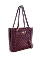 GUESS Wine Quilted Idra Noel Tote Bag