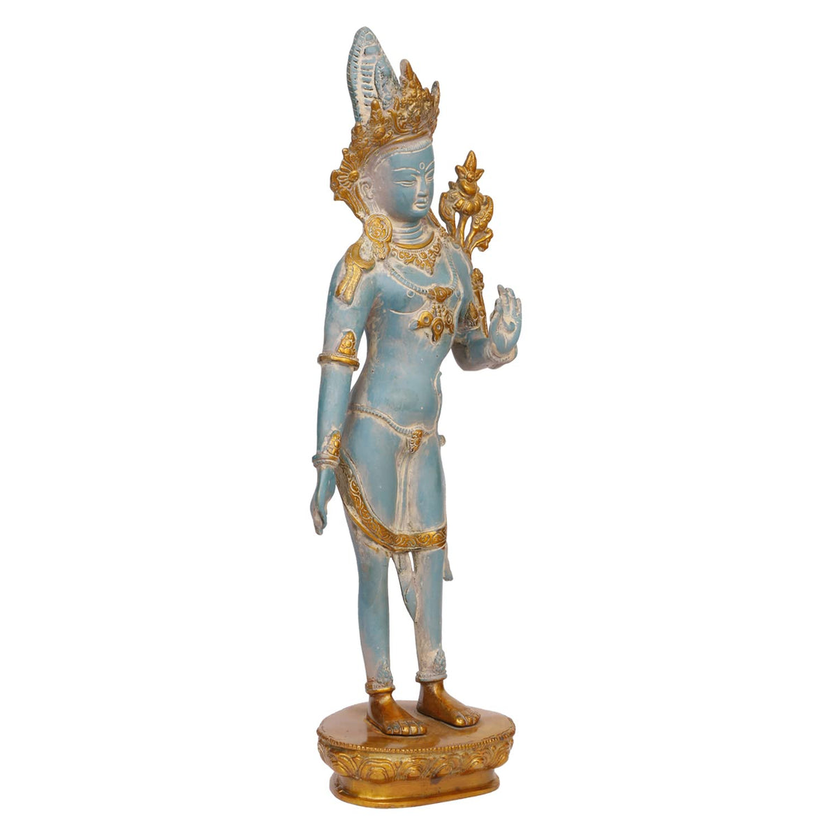 ARTVARKO Large Goddess Tara Brass Standing Statue Tara Statue for Health Happiness Wealth | Dancing Idol Home Decor Sculpture 17 Inches