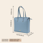 The Gusto Beyond Plus - Premium Vegan Leather Tote Bag for Women, Big Size, Blue | Stylish Handbag for women with Zip Closure | Fit for Office Bag, College, Travel Use | Handcrafted in India