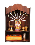 HOMEWEY DECOR Wooden Home Temple Handcrafted Support Heavy Idols Luxurious Finish Pooja Mandir for Home & Office Wall Mount Mandir for Pooja Room (temple011sdark)
