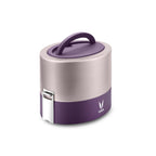 VAYA TYFFYN Lunch Box for Kids for School,Copper Finished Stainless Steel Tiffin Box, Insulated Tiffin Box for Office for Men, 600ml with 2 Leakproof Containers, Hot Lunch Box for Boys, Purple