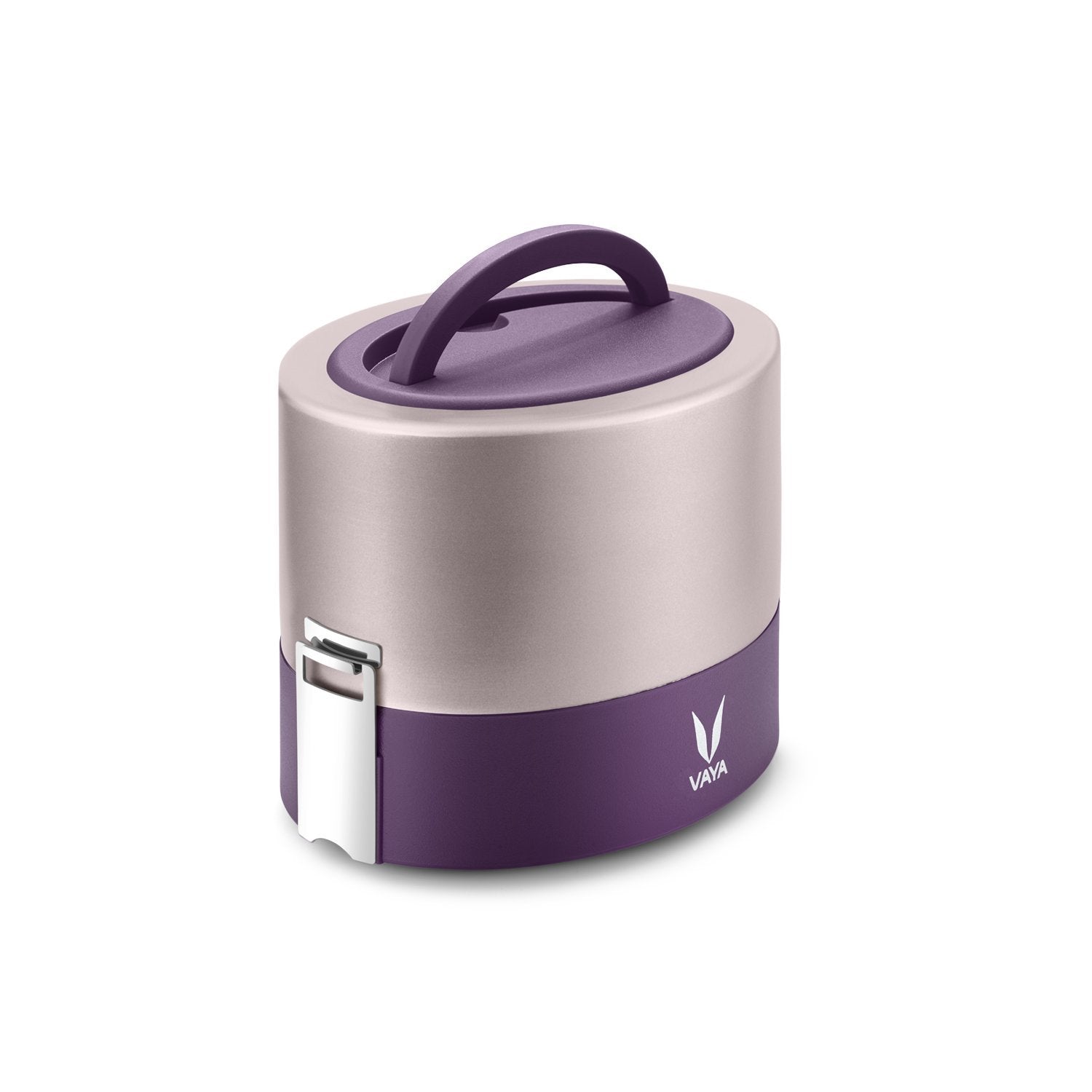 VAYA TYFFYN Lunch Box for Kids for School,Copper Finished Stainless Steel Tiffin Box, Insulated Tiffin Box for Office for Men, 600ml with 2 Leakproof Containers, Hot Lunch Box for Boys, Purple