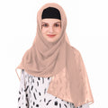 MyBatua Long Hijab in Breathable Soft Georgette large Head Wrap, Wholesale Price, 1pc Scarf HJ-020 (50x180 cm, Pale Salmon)
