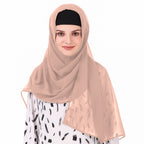 MyBatua Long Hijab in Breathable Soft Georgette large Head Wrap, Wholesale Price, 1pc Scarf HJ-020 (50x180 cm, Pale Salmon)