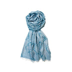 FAHABO Shimmer Geometric Woven Cotton Blend Scarf for Women – Lightweight Hijab & Stole Wrap | 73 x 29 Inches (Teal Green)