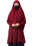 Bashariya Loose Khimar-Long Prayer Khimar Hijab With Mouth-Piece for Women and Girl (Maroon)