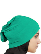 MyBatua Women's 2-Piece Al-Amira Hijab With Under Scarf/Cap/Bonnet In Soft Viscose Jersey, Ready To Wear HJ-129 (Aqua Green) For Female